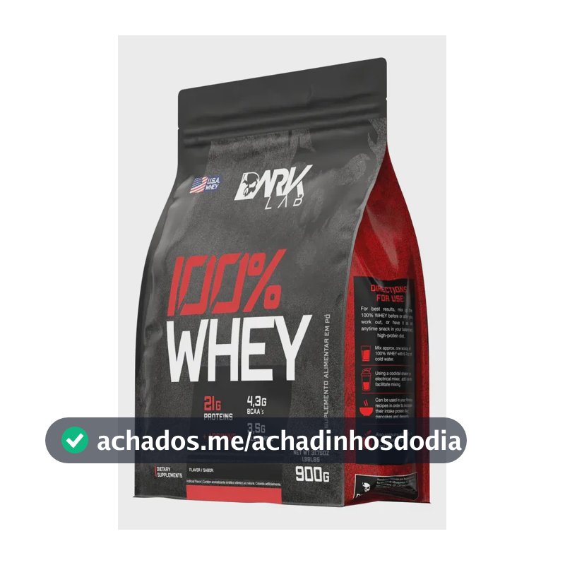 Whey Protein Concentrado 100% 900g Refil Dark Lab Sabor Cappuccino