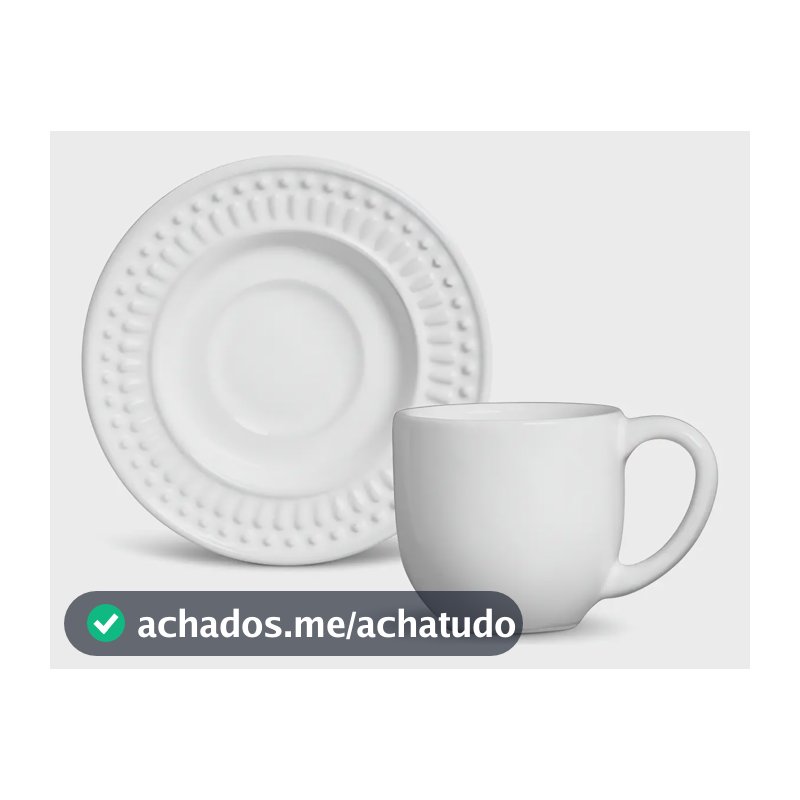 Jogo de Café Porto Brasil Cerâmica 12 Peças Branco 72ml
