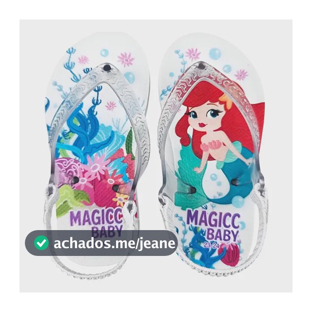 Chinelo Bebê Sandália Infantil Sereia Fofa Menina Mb-028