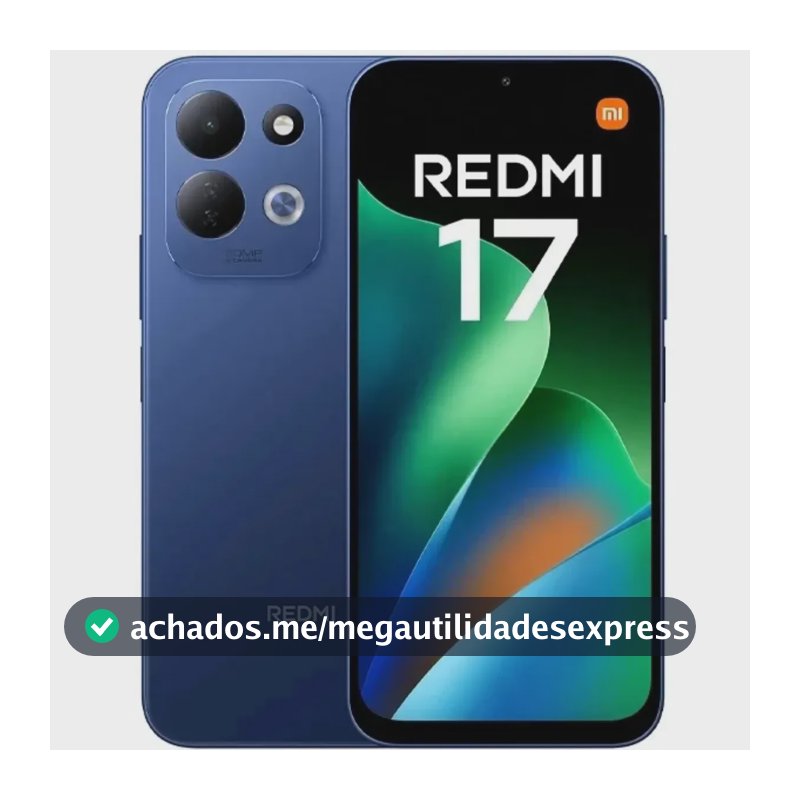 Smartphone Xiaomi Redmi 17 4G 4GB RAM 256GB Tela 6,9 120Hz Bateria 7500mAh 50MP Azul