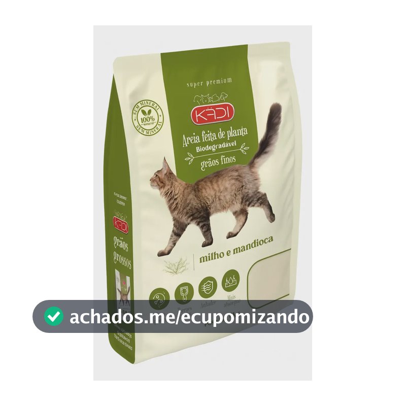 Areia Sanitária Kadi para Gatos 4 kg Milho e Mandioca