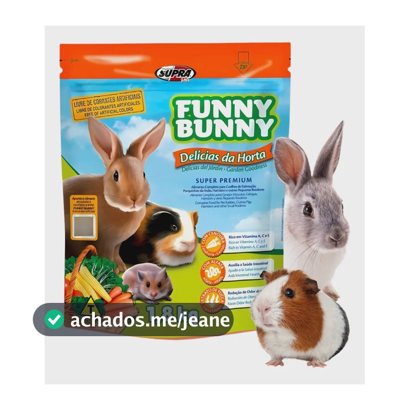 Ração Porquinho Da Índia Coelho Hamster Funny Bunny 1,8kg