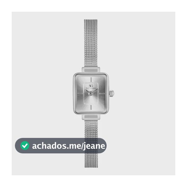 Relógio Feminino Saint Germain Square Mini Harlem de Aço Inoxidável Prateado