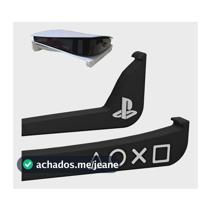 Suporte Horizontal Compatível C/ Ps5 Fat C/ Disco Play5 Cor Preto Slim