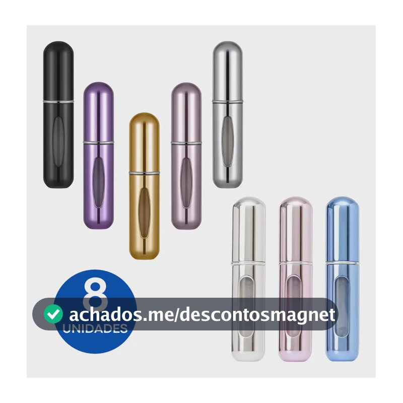 Mini Spray Frasco Recarregável Porta Perfume 5ml 8 Unidades