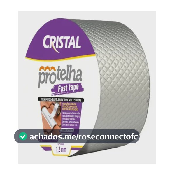 Fita Adesiva Aluminizada P/ Telhado 10x5m Fast Tape Cristal Prateado Geométrico