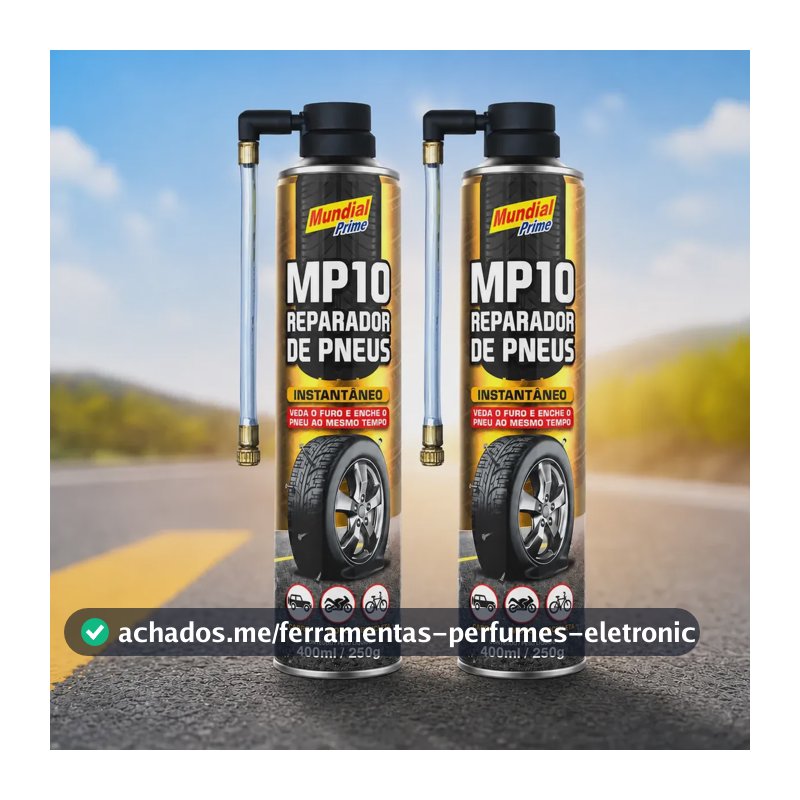 Kit 2 Spray Reparo Pneu Carro Mundial Prime Emergência Mp10