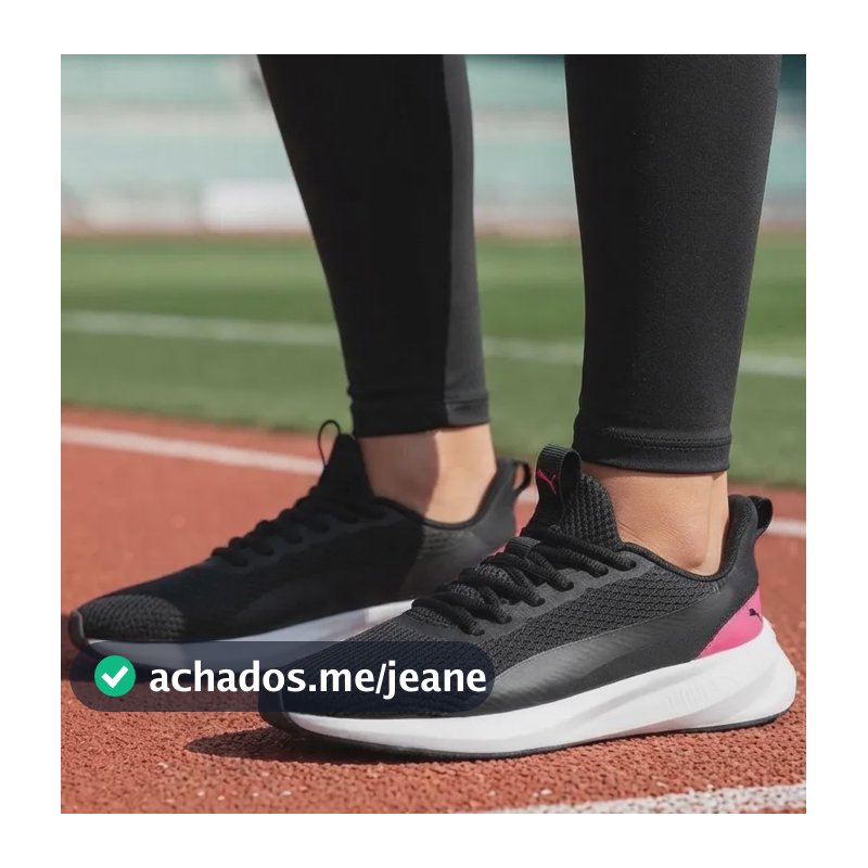 Tênis Puma Flyer Lite 3 Feminino De Corrida E Treino Preto/rosa 37 Br