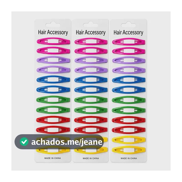 Kit 36 Presilhas Tic Tac Cabelo Coloridas 6cm