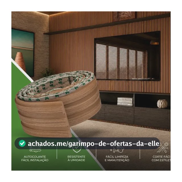Painel Ripado Laminado Linha Madeto Meu Rodapé 10m – Cor Nogueira Natural