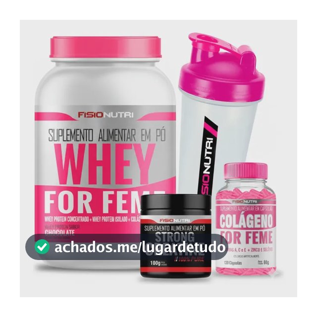 Combo Feminino 1 Whey + 1 Colágeno + 1 Creatina + Brinde