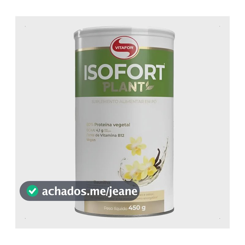 Suplemento Isofort Plant Vegano Baunilha 450g Vitafor Baunilha