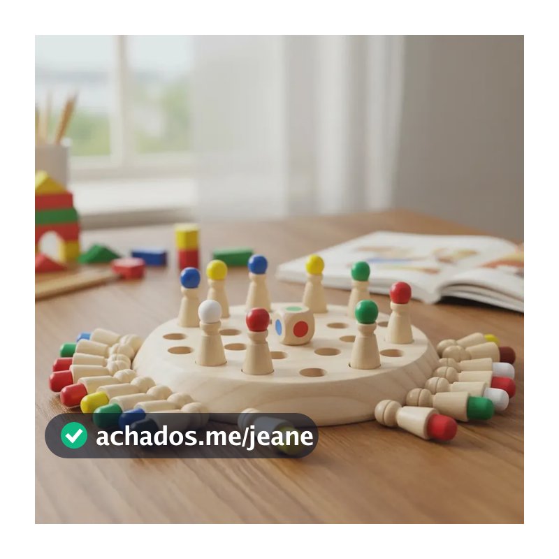 Jogo Da Memória De Cores, Jogo De Tabuleiro Colorido Madeira