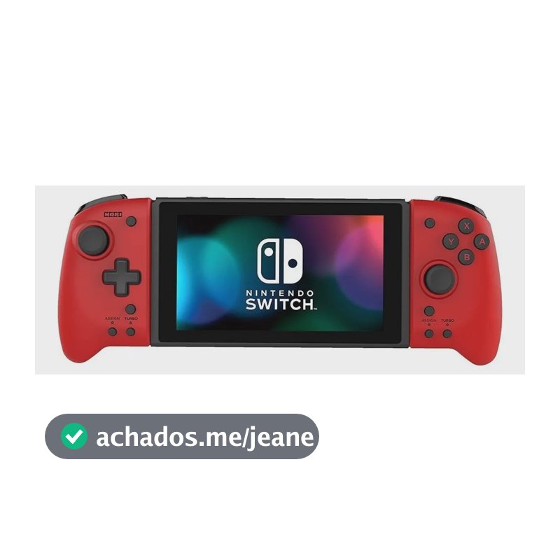Controle Ergonômico Hori Nintendo Switch Split Pad Pro (Vermelho) Para Modo Portatil