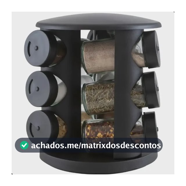 Porta Tempero De Vidro 10 Peças Brinox Lock & Preto