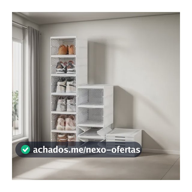 Sapateira Caixa De Sapato Empilhável Vertical 6 Andares Branco