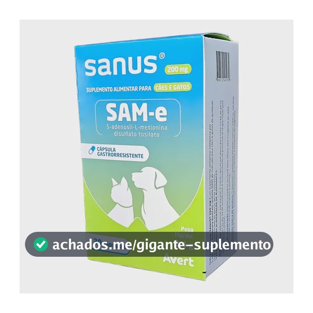 Sanus 200 Suplemento Para Cães E Gatos 30 Cápsulas Avert