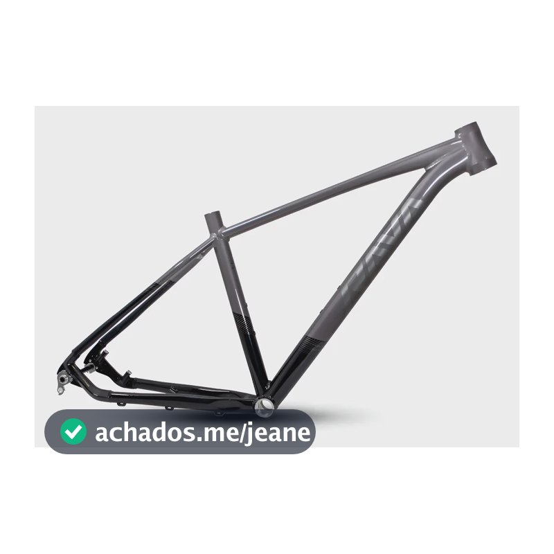 Quadro para Bicicleta MTB Rava Nazca Aro 29 de Alumínio, com Cabeamento Interno e Eixo Boost, Cinza e Preto, Tamanho 19