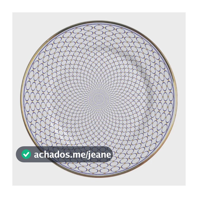 Conjunto Com 6 Pratos Acanthus Sobremesa Azul 21cm Alleanza Azul Geométrico