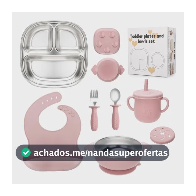 Conjunto De Prato E Tigela Infantil De Aço Inoxidável