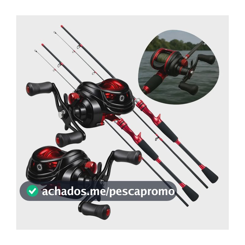 2 Carretilha 19 Rolamentos Carbono 1,80m P Tucunaré Cor 2 s Carretilha Mista