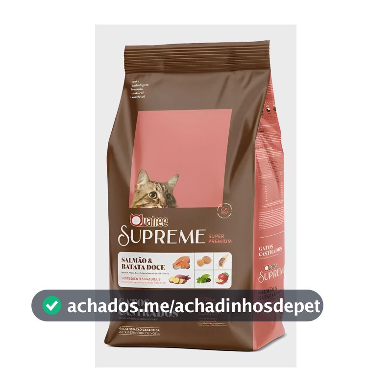 Ração Quatree Supreme 10kg Gato Castrado Salmão/batata Doce