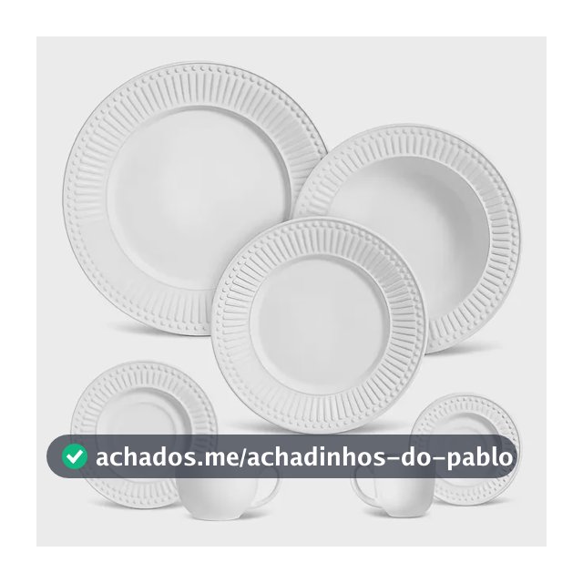 Jogo de Jantar Porto Brasil Cerâmica Ravenna Roma Branco 42 Peças