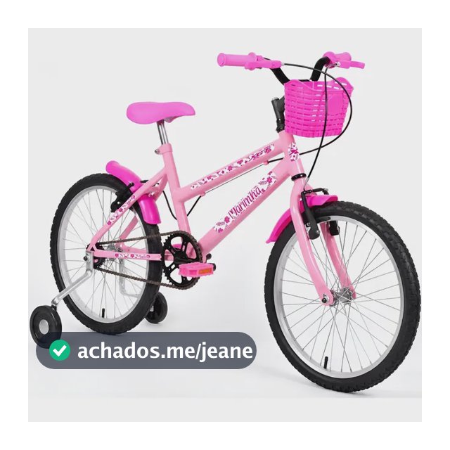 Bicicleta Aro 20 Xgt Infantil Feminina Mariinha Rodas Cesta Rosa M
