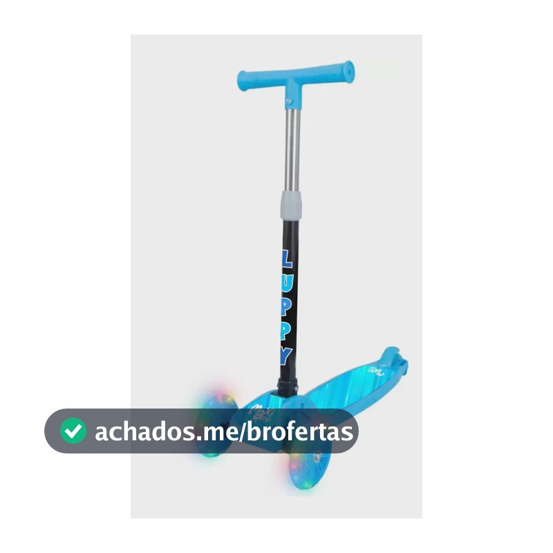 Patinete Infantil 3 Rodas Led Dobrável Luppy Azul Maxi Toys