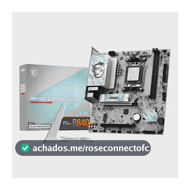 Placa Mãe Msi B840m Gaming Wifi6e Am5 2xddr5 Amd B840 Matx Cor Branco