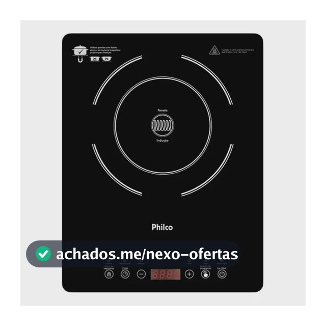 Cooktop De Indução Philco Portátil 1 Boca Timer Ajustavel Preto 127v