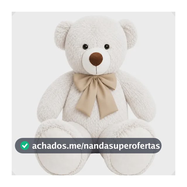 Urso De Pelúcia Gigante Com Laço Antialérgico 1 Metro Cor Baunilha Com Bege