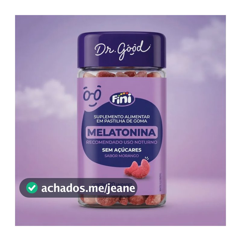 Melatonina Em Gomas 0,21mg Dr Good Fini 120 Unidades Morango Morango