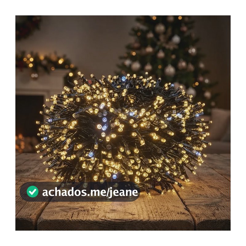 Pisca Cordão Estrobo Bivolt 20metros 900led Decoração Natal Branco/amarelo/azul Bivolt