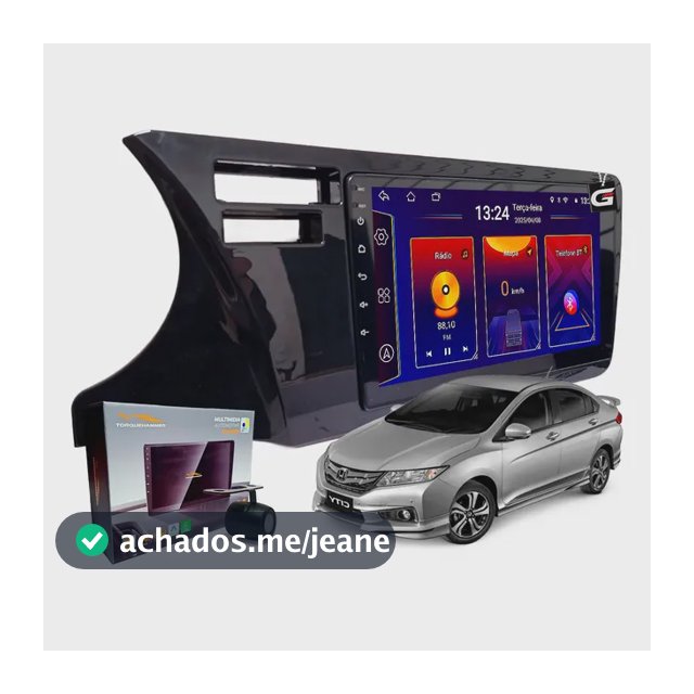 Central Multimidia Android 9 Polegadas Honda City 2015 A 2018