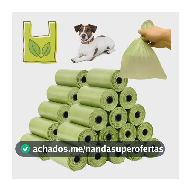 Kit 10 Refil Cata Caca Biodegradável 150 Saquinho Saco P/pet Verde-claro