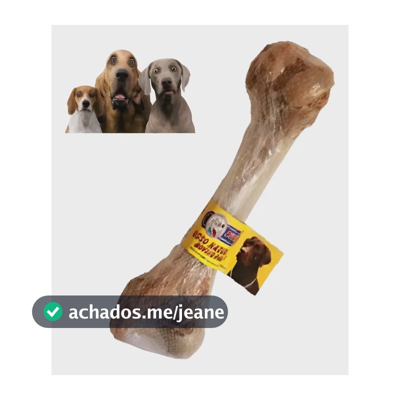 Osso Fêmur Bovino Defumado Grande Petisco Cães Cachorro Pet Natural
