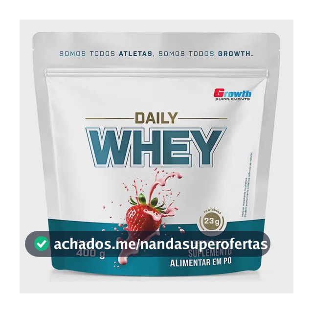 Daily Whey Protein 400g Growth Supplements Morango