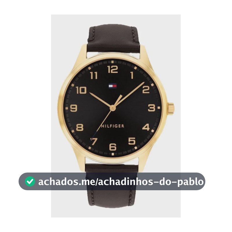 Relógio Tommy Hilfiger Th Essentials Masculino Em Couro Pret Preto