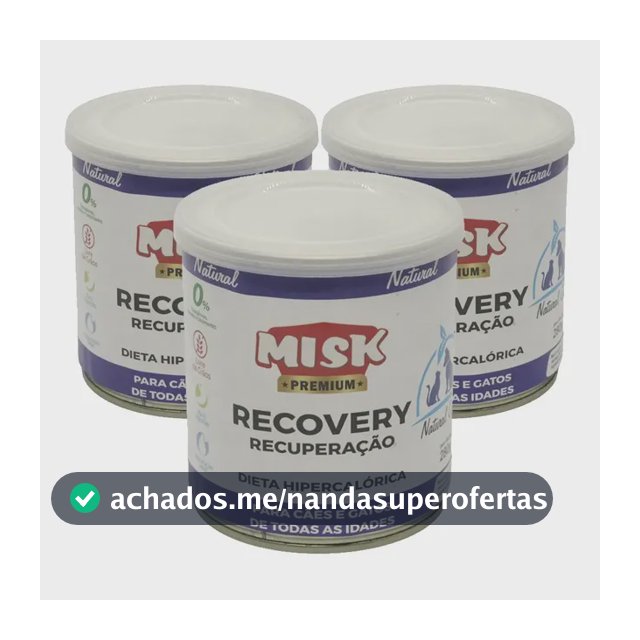 Kit 3 Ração Úmida Misk Recovery Cães Gatos Recuperação 280g