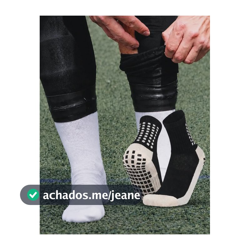 Faixa Elástica Porta Caneleira Futebol + Meia Antiderrapante Único Preto