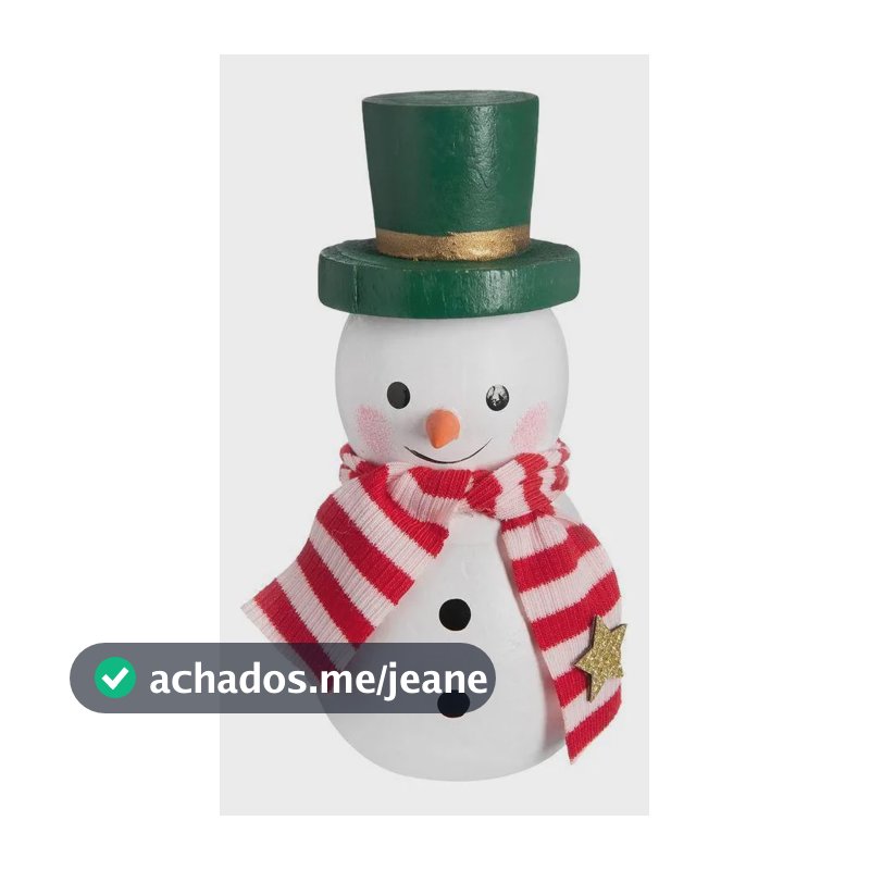 Adorno Boneco De Neve Home Style Frostino 13 Cm Multicolorido Listrado