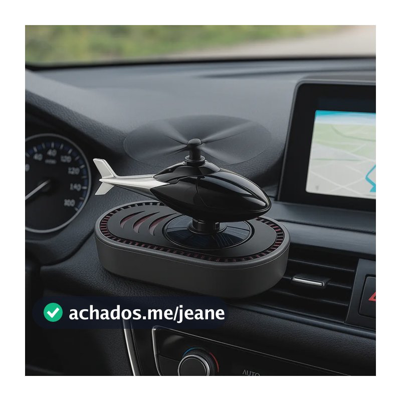 Helicóptero Solar Acessorios Aromatizante Cheirinho Carro Prateado Vw Gol Fox Polo Voyage