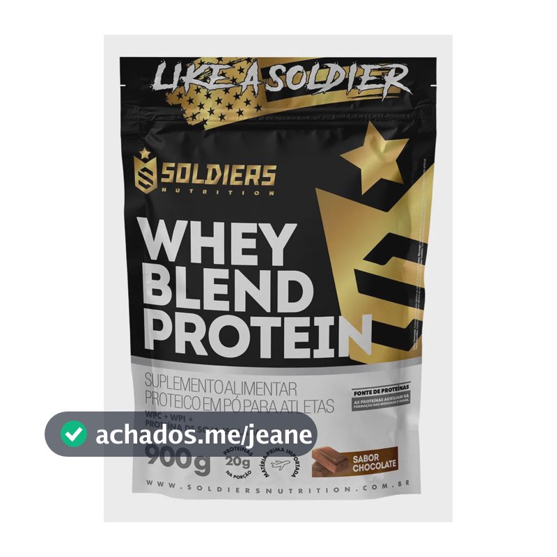 Whey Blend Protein Concentrado e Isolado 900g Sabor Chocolate Soldiers Nutrition