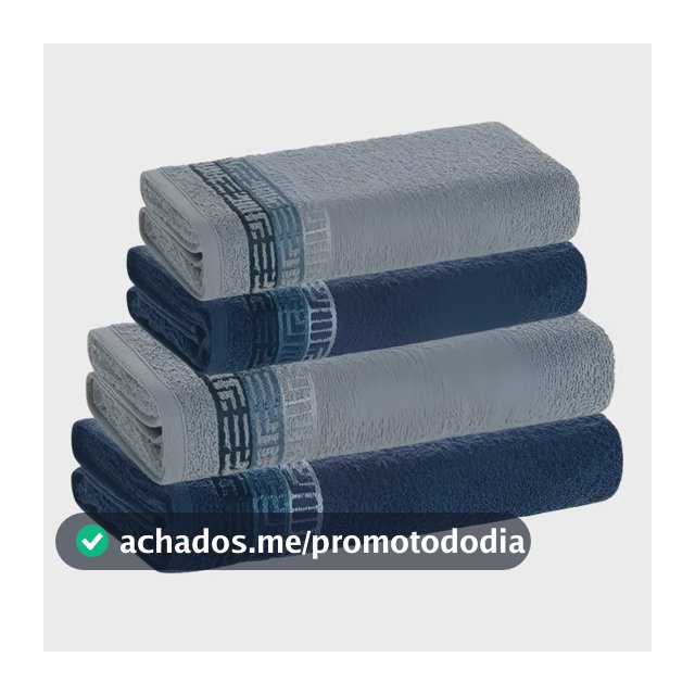 Jogo De Toalhas 4 Pçs Fio Cardado 100% Algodão Bosco Karsten Azul Serena/ Azul Naval Bosco