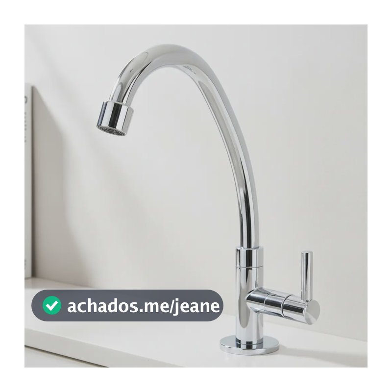 Torneira De Pia Cozinha Bancada Bica Móvel Alta Abs 1/4v Prateado Brilhante