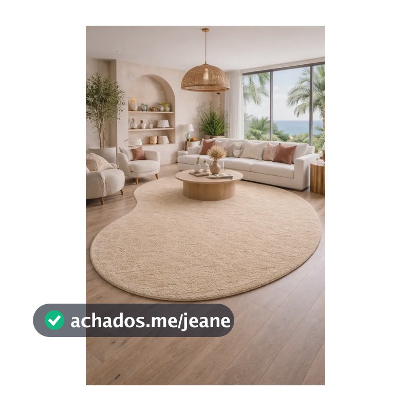 Tapete Orgânico Feijão 2,5x1,5 Pelo Platinum Bege Pérola 2.5 M 1.5 M Bege