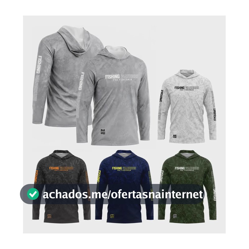 Camisa De Pesca Com Capuz Gorro Touca Uv 30+ Pro Fisherman Cinza M