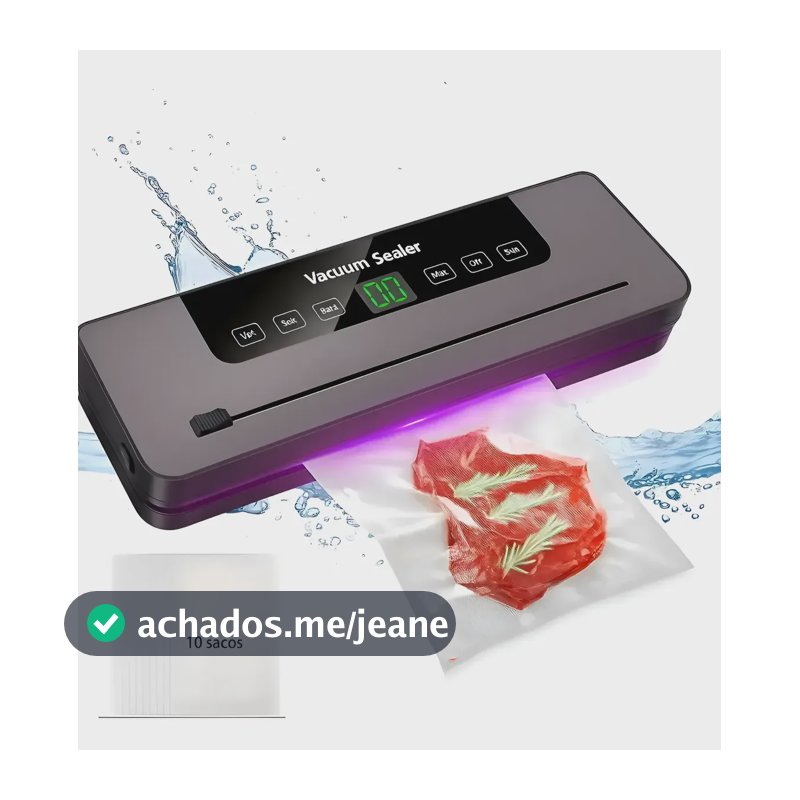 Seladora A Vácuo 6 Em 1 Com Cortador E 10 Sacos 220v Cinza-escuro