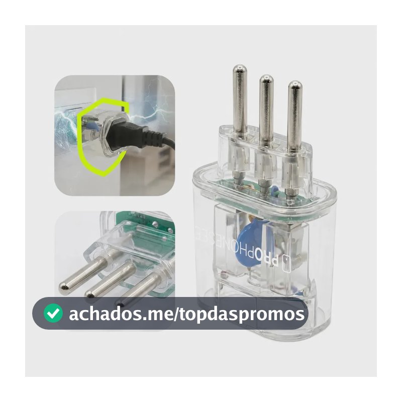 Protetor Contra Surtos Elétricos E Queda De Energia C Chip Dps Eletrônico Prote Raio E Surto 20 Amperes Pocket Bivolt 110/220V Anti Raios Geladeira Tv Lavadora Freezer Microondas Air Fryer 20a